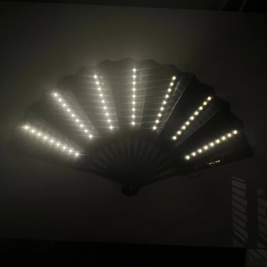 Glow Folding Led Fan Dancing Light Fan Night Show Halloween Christmas Rave Festival Accessories Glow in The Dark Party Supplies