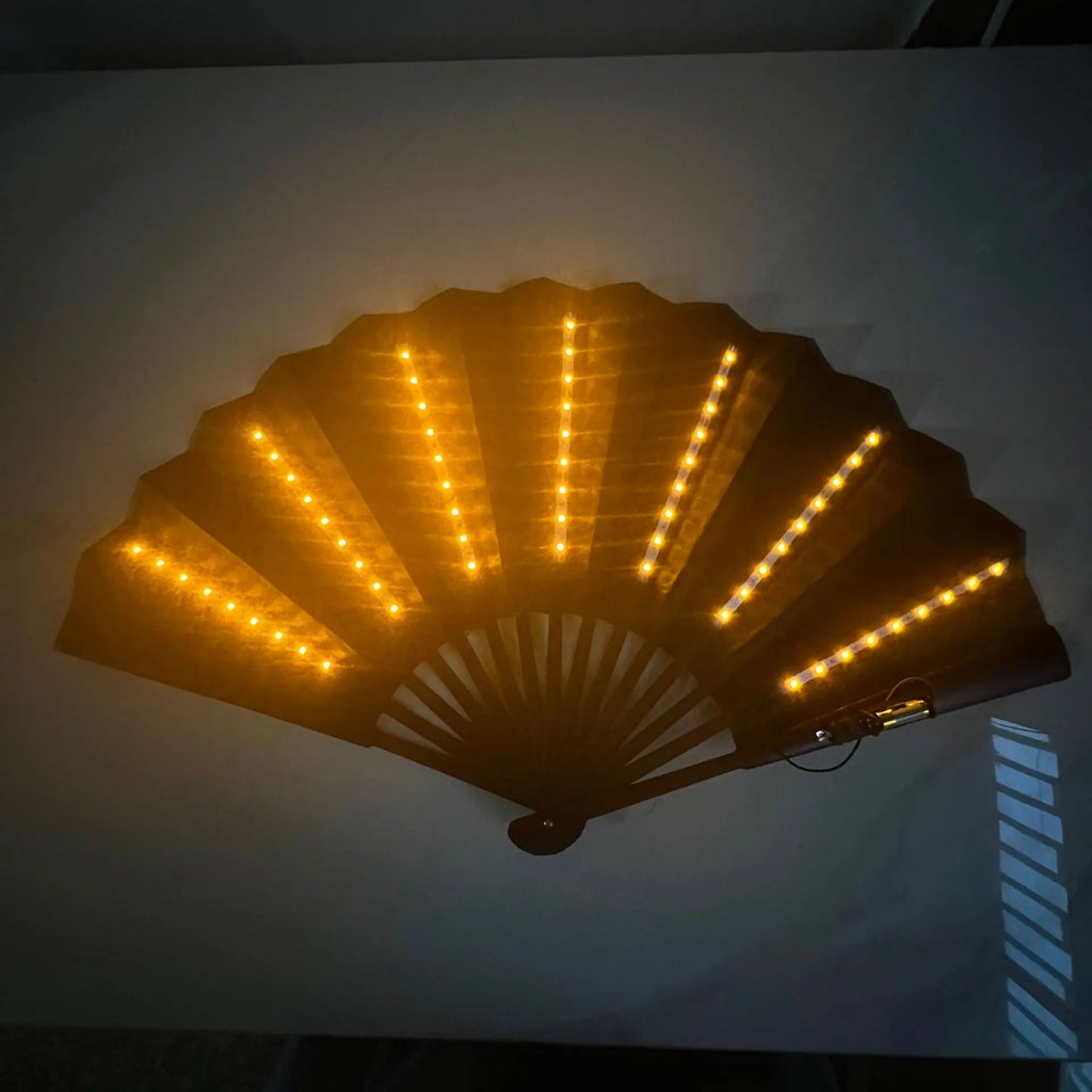 Glow Folding Led Fan Dancing Light Fan Night Show Halloween Christmas Rave Festival Accessories Glow in The Dark Party Supplies