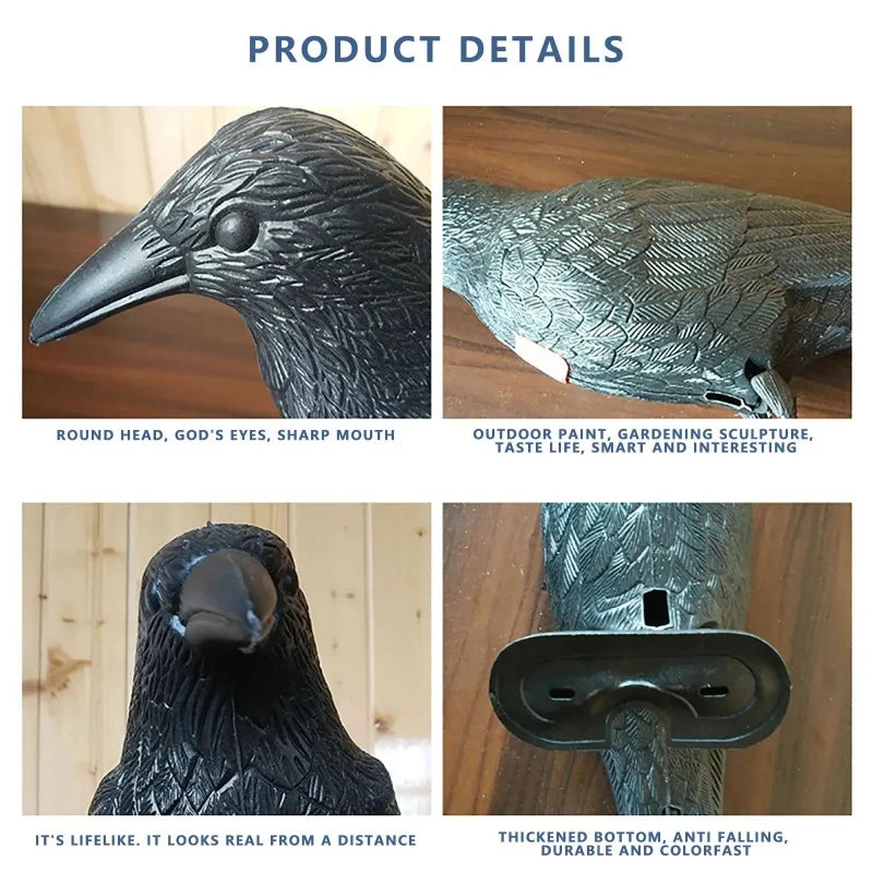 Simulation Crow Black Raven Bird Repellent Natural Pest Control Pigeon Repellent Raven Prop Scary Decoration Party Supplies
