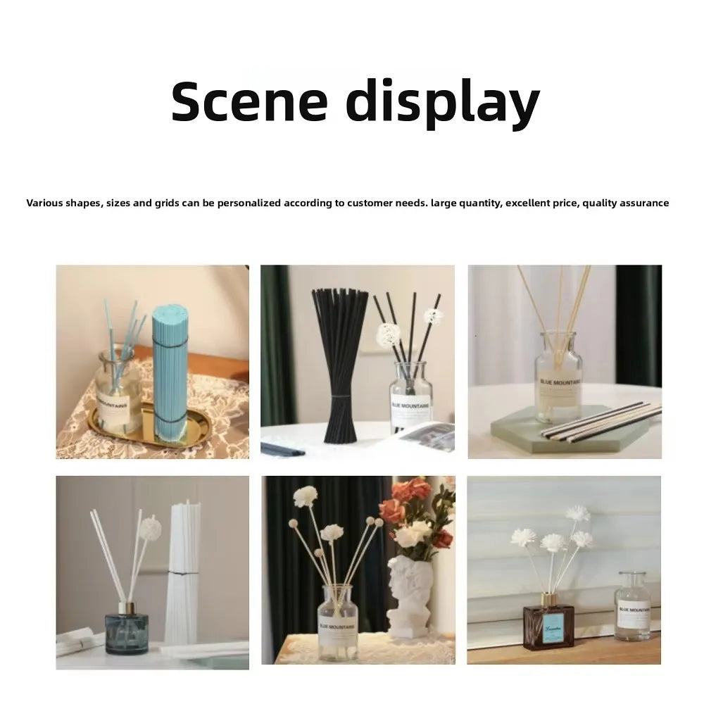 10/50/100Pcs Reed Diffuser Sticks Set 3mm 8inch Fiber Reed Diffuser Sticks Fragrance for Bedroom Office Bathroom Home