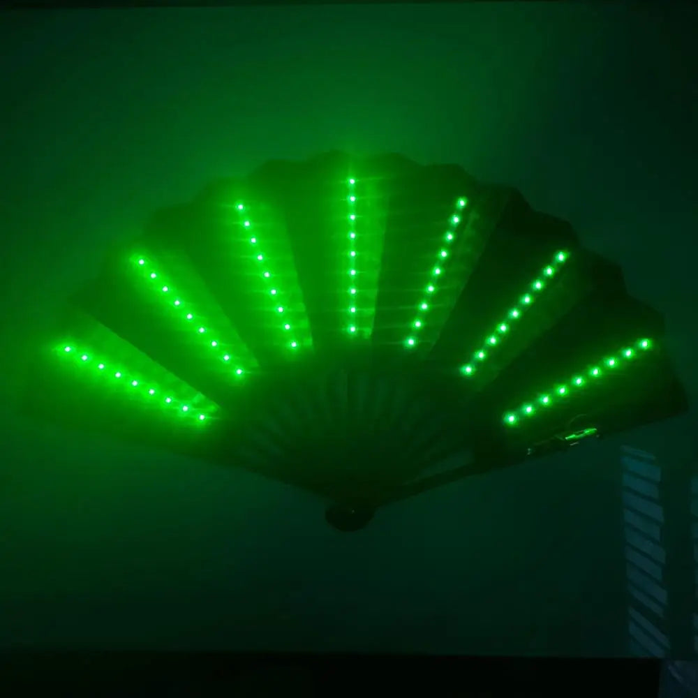 Glow Folding Led Fan Dancing Light Fan Night Show Halloween Christmas Rave Festival Accessories Glow in The Dark Party Supplies