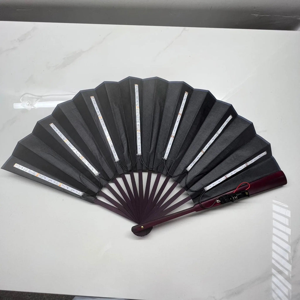 Glow Folding Led Fan Dancing Light Fan Night Show Halloween Christmas Rave Festival Accessories Glow in The Dark Party Supplies